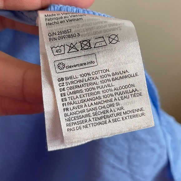 H&M Oversized Sleeveless Button Shirt Dress in Blue Size Medium - Picture 4 of 6